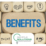 Benefits word with business symbols