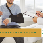 Man sitting on Dr.'s exam table with arm in cast